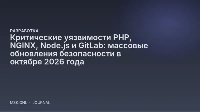 Критические уязвимости PHP, NGINX, Node.js и GitLab: массовые обновления безопасности в октябре 2026 года